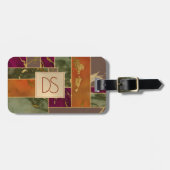 オータムラグジュアリー |宝石トーン金ゴールド幾何大理石 ラゲッジタグ (正面横)