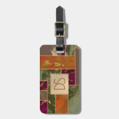 オータムラグジュアリー |宝石トーン金ゴールド幾何大理石 ラゲッジタグ (正面縦)