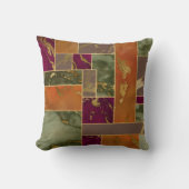 オータムラグジュアリー |幾何学的金ゴールド宝石トーン大理石 クッション (正面)