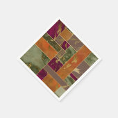 オータムラグジュアリー |幾何学的金ゴールド宝石トーン大理石 スタンダードカクテルナプキン (角)