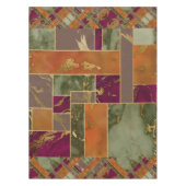 オータムラグジュアリー |幾何学的金ゴールド宝石トーン大理石 テーブルクロス (正面)