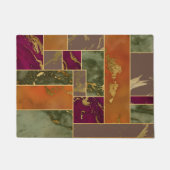 オータムラグジュアリー |幾何学的金ゴールド宝石トーン大理石 ドアマット