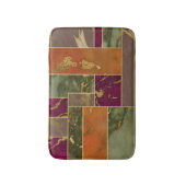 オータムラグジュアリー |幾何学的金ゴールド宝石トーン大理石 バスマット (正面縦)