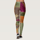 オータムラグジュアリー |幾何学的金ゴールド宝石トーン大理石 レギンス (裏面)