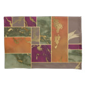 オータムラグジュアリー |幾何学的金ゴールド宝石トーン大理石 枕カバー (正面)