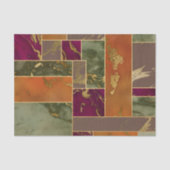 オータムラグジュアリー |幾何学的金ゴールド宝石トーン大理石 薄葉紙 (正面)