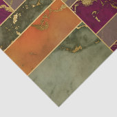 オータムラグジュアリー |幾何学的金ゴールド宝石トーン大理石 薄葉紙 (詳細)