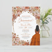 オータムラストオレンジ葉ズキンセアニェラ招待状 招待状 (スタンド正面)