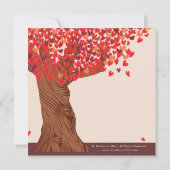オータムラブロマンチックオークの木の結婚式招待 招待状 (裏面)