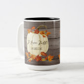 オータムラブ秋ホワイトカボチャ水素朴彩 ツートーンマグカップ (正面左)