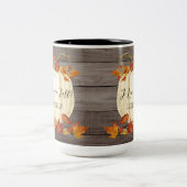 オータムラブ秋ホワイトカボチャ水素朴彩 ツートーンマグカップ (中央)