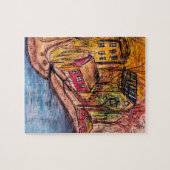 オータムリバーサイドパズルコージー秋イラストレーション ジグソーパズル (横)