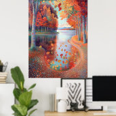 オータムリバーシーンインポインティリストスタイル ポスター (ホームオフィス)