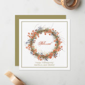 オータムリース 感謝祭 個人名入れ ノートカード (正面/裏面インサイチュ)