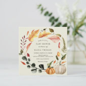 オータムリーフとパンプキンのベイビーシャワー 招待状 (スタンド正面)