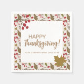 オータムリーフカンパニー 感謝祭おめでとうございます スタンダードカクテルナプキン (正面)