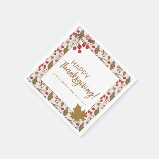 オータムリーフカンパニー 感謝祭おめでとうございます スタンダードカクテルナプキン (角)