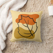 オータムリーフ&オレンジブロッブオーチャーシェイプホームデコル クッション (ブランケット)