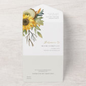オータムリーフ サンリーフ ウッドログ フラワーブライダル オールインワン招待状 (外側)
