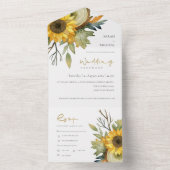 オータムリーフ サンリーフ ウッドログ フラワーブライダル オールインワン招待状 (内側)