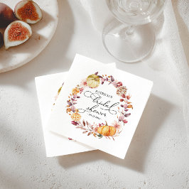 オータムリーフ フラワーパンプキン 秋のブライダルシャワー スタンダードカクテルナプキン