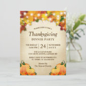 オータムリーフ ライト バルコニー 感謝祭のディナー 招待状 (スタンド正面)