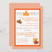 オータムリーフ – 感謝祭ディナー招待状 招待状 (正面/裏面)