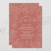 オータムリーフ | 現代的な秋の結婚記念日 招待状 (正面/裏面)