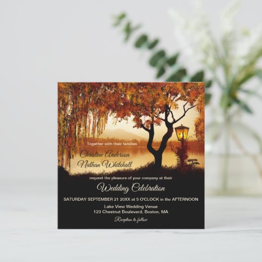 オータムレイクビューランタン結婚式招待状 招待状 (スタンド正面)