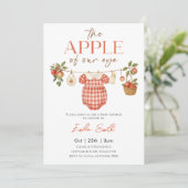 オータムレッドアップルベイビークロスライン ベイビーシャワー 招待状 (スタンド正面)