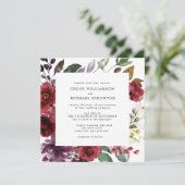 オータムレッドフラワースクエアウェディング 招待状 (スタンド正面)