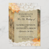 オータムレース ラスティック セーブ・ザ・デート アナウンスメント 招待状 (正面/裏面)