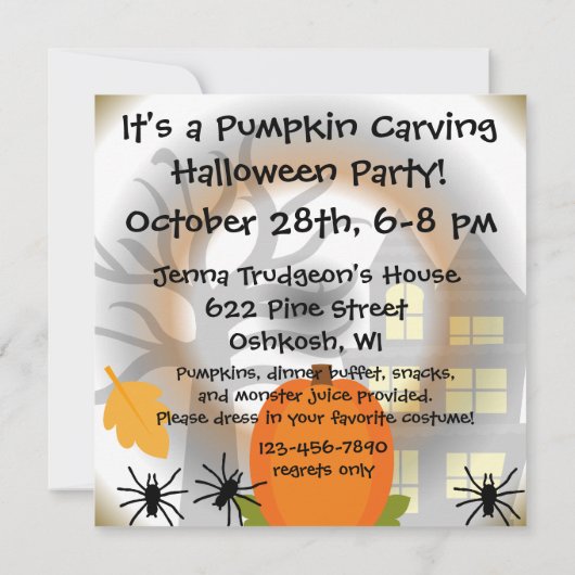 オータムワーウルフハローウィンパーティ招待状 招待状 (裏面)