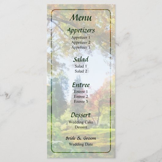 オータムヴィスタ ウェディングメニュー メニュー (正面)