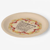 オータム秋ウォーターカラーベリー葉フレンジビング ペーパープレート (アングル)