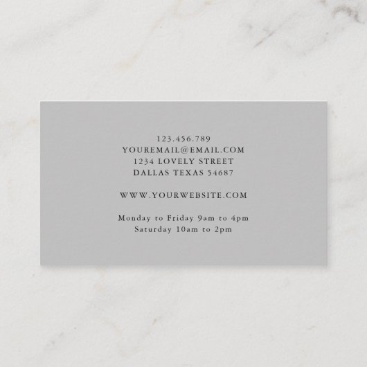 オータム秋ムーディフローラデザイン 名刺 (裏面)