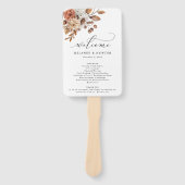 オータム素朴フローラ、秋の結婚式プログラム ハンドファン (正面)