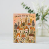オータム かわいい カントリー ヴィレッジ イラスト ありがとう ポストカード (スタンド正面)