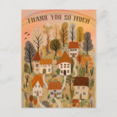 オータム かわいい カントリー ヴィレッジ イラスト ありがとう ポストカード (正面)