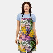 オータム アブストラクト フラワーズ エプロン (着用した状態)