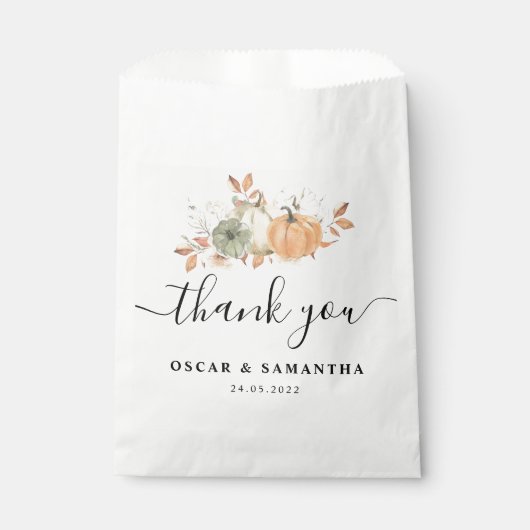 オータム ウォーターカラー パンプキン & フラワーズ フェイバーバッグ (正面)