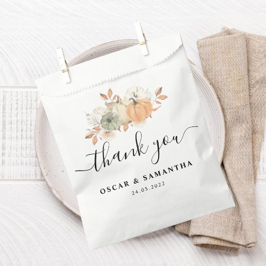 オータム ウォーターカラー パンプキン & フラワーズ フェイバーバッグ