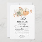 オータム ウォーターカラー パンプキン & フラワーズ 招待状 (正面)