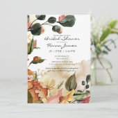 オータム ウォーターカラー フラワーブライダルシャワー 招待状 (スタンド正面)