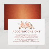 オータム ウォーターカラー フラワー ウェディング アコモデーション エンクロージャーカード (正面/裏面)