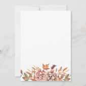 オータム ウォーターカラー フラワー ウェディング 招待状 (裏面)