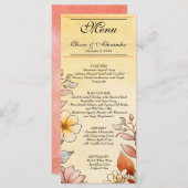 オータム ウォーターカラー フローラル テラコッタ イエロー メニュー (正面/裏面)