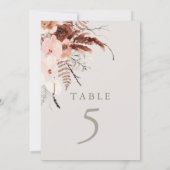 オータム ウォーターカラー ボヘミア ウェディング テーブル ナンバー (裏面)