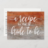 オータム オレンジ グレー 水彩 結婚式 レシピ カード (正面/裏面)