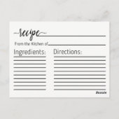 オータム オレンジ グレー 水彩 結婚式 レシピ カード (裏面)